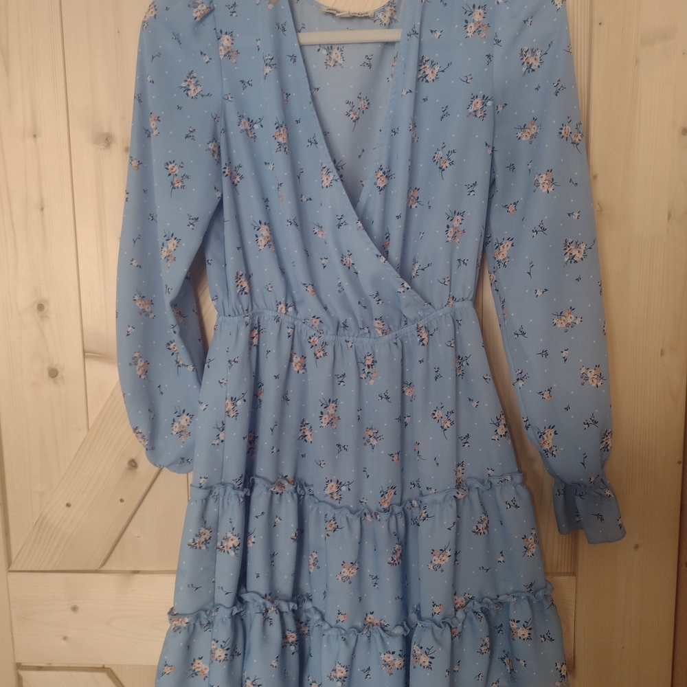 Inspired Hearts Light Blue Floral Dress